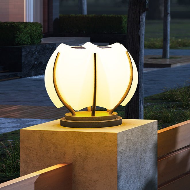 Moderne Kreativ Blomst Jern Plast LED Post Hode Lys For Hage | Skanto