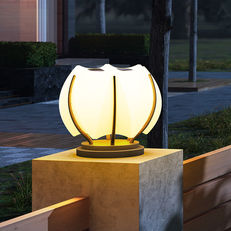 Moderne Kreativ Blomst Jern Plast LED Post Hode Lys For Hage | Skanto