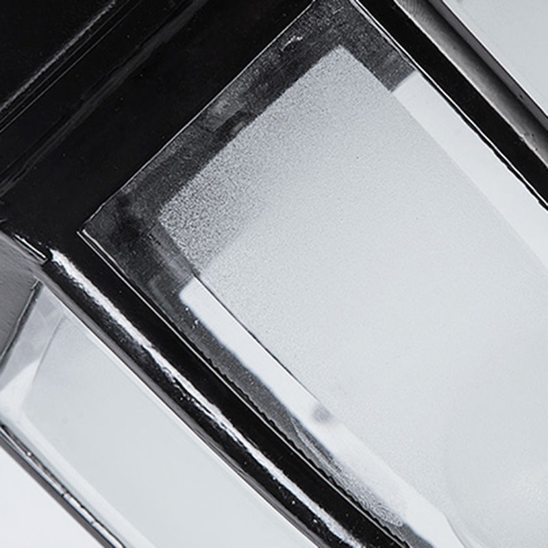 Samtidig Retro Vanntett Hexagonal Bur Aluminium Frostet Klart Glass 1-Lykt Vegglampe For Ute Patio | Skanto