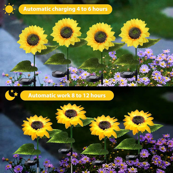 Moderne Kreativ Künstig Blomst LED Solvann Tett Gress Innsettingslys For Utendørs Patio | Skanto
