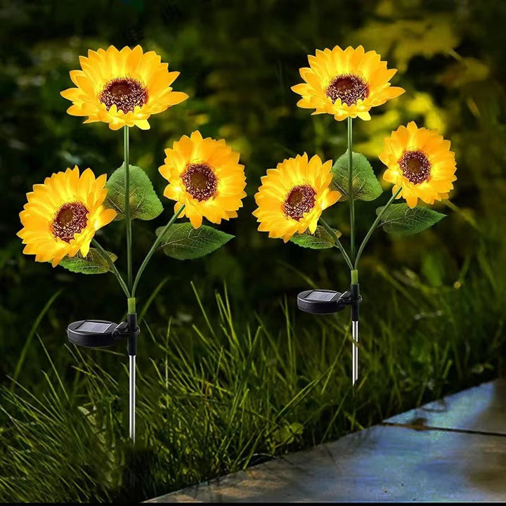 Moderne Kreativ Künstig Blomst LED Solvann Tett Gress Innsettingslys For Utendørs Patio | Skanto