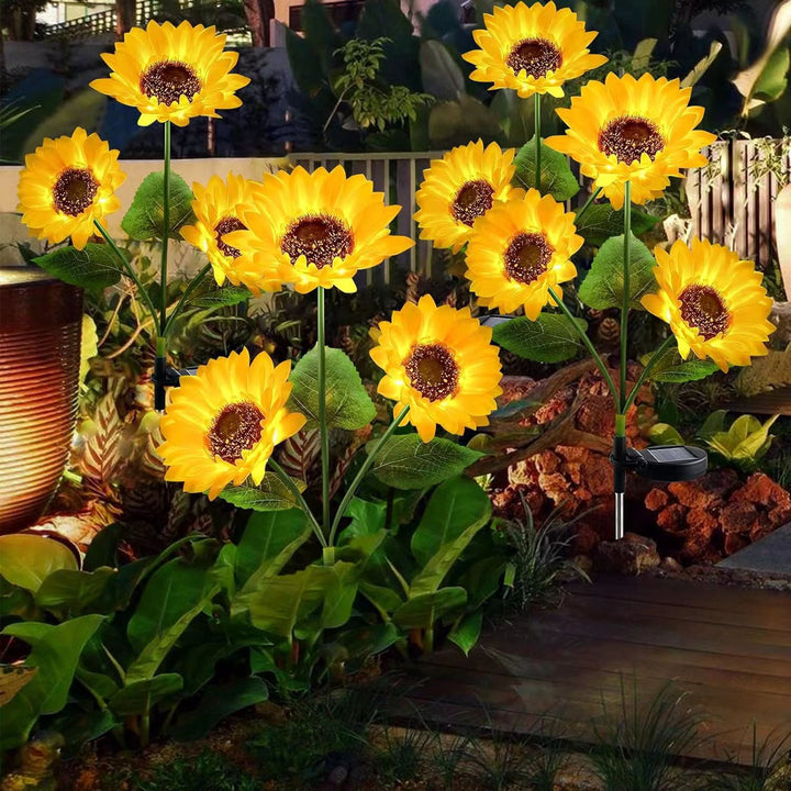 Moderne Kreativ Künstig Blomst LED Solvann Tett Gress Innsettingslys For Utendørs Patio | Skanto