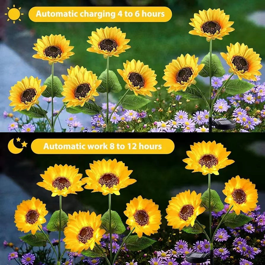 Moderne Kreativ Künstig Blomst LED Solvann Tett Gress Innsettingslys For Utendørs Patio | Skanto