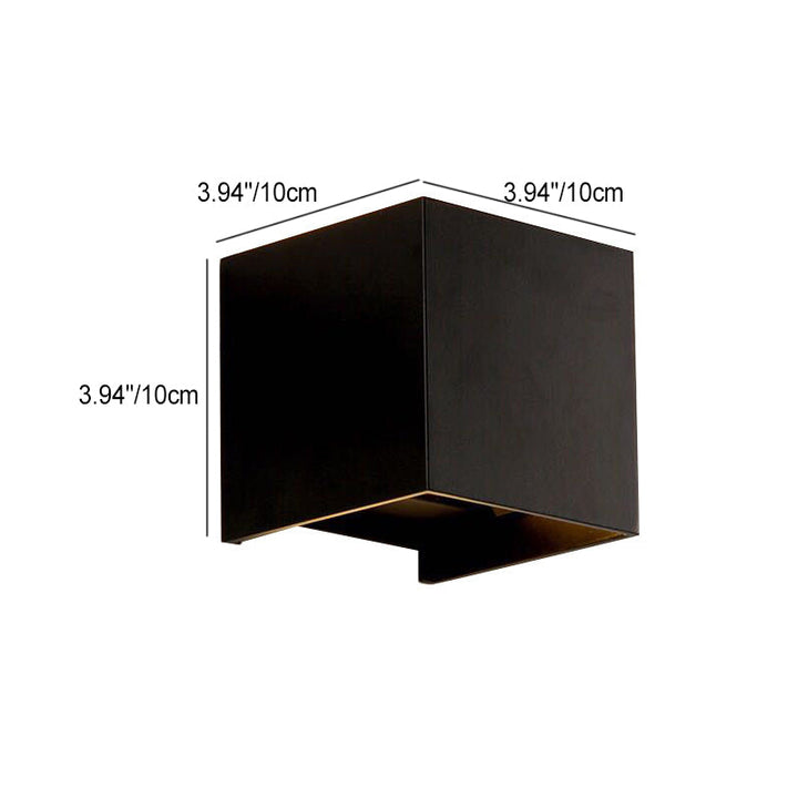 Skanto | Moderne Minimalistisk Vanntett kube Opp Ned Aluminium Glass Induksjon LED Vegg Lys Lamper For Soverom