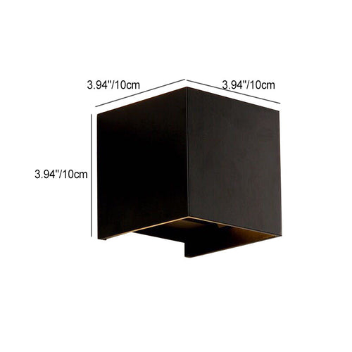 Skanto | Moderne Minimalistisk Vanntett kube Opp Ned Aluminium Glass Induksjon LED Vegg Lys Lamper For Soverom