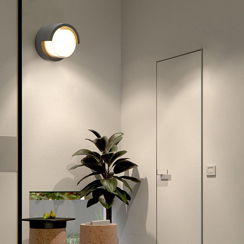 Vanntett rund/firkantet LED-vegglampe av plast/akryl for hagen
