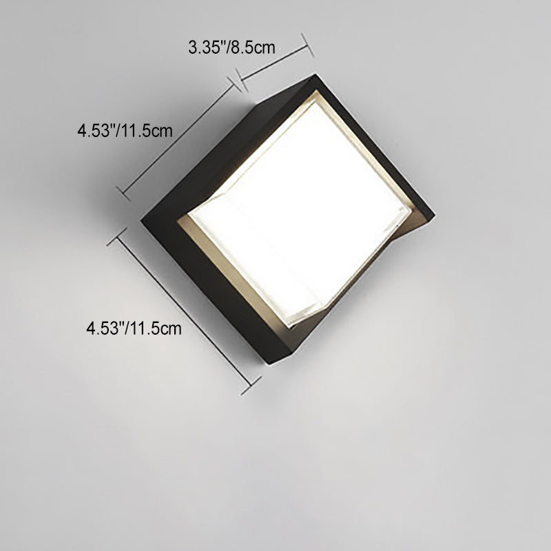 Vanntett rund/firkantet LED-vegglampe av plast/akryl for hagen