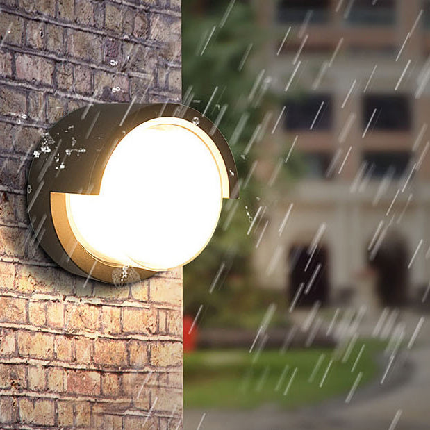 Vanntett rund/firkantet LED-vegglampe av plast/akryl for hagen