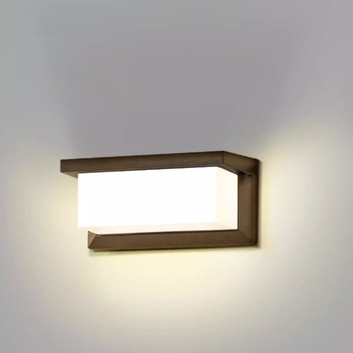 Rektangulær, vanntett LED-vegglampe av aluminium for terrassen