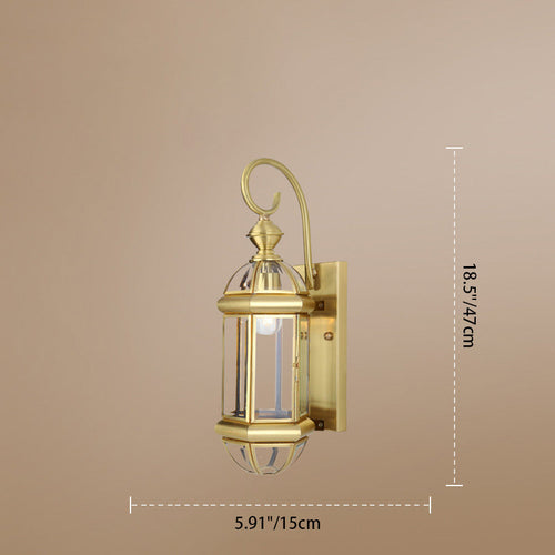 Moderne Luksus Vanntett Sylinder Rektangel Half Rund Kobber Glass 1/3/6 Lys Vegglampe For Hage | Skanto