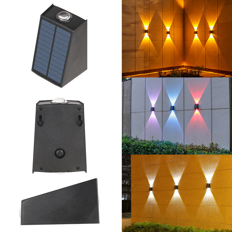 Moderne Minimalistisk Solvannrett Trapezoidal Rektangel ABS PVC LED Utendørs Vegglampe For Hage | Skanto
