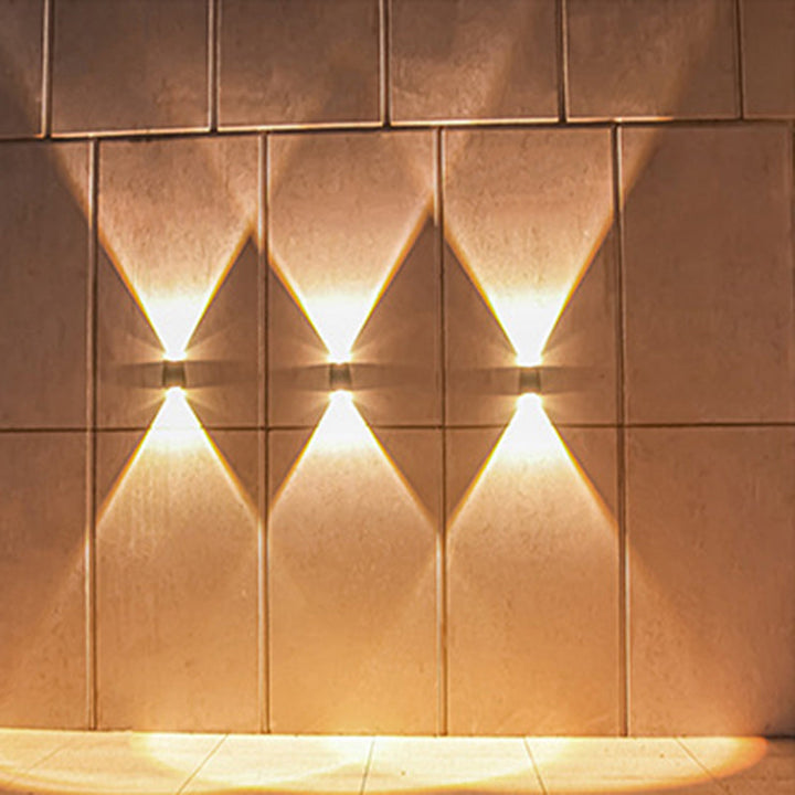 Moderne Minimalistisk Solvannrett Trapezoidal Rektangel ABS PVC LED Utendørs Vegglampe For Hage | Skanto