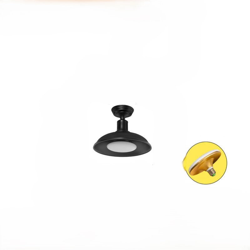 Tradisjonell Vintage Vanntett Flared Cylinder Disc Base Jern 1-Lys Semi-Flush Mount Taklampe For Utendørs Patio | Skanto