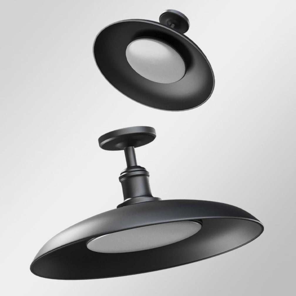 Tradisjonell Vintage Vanntett Flared Cylinder Disc Base Jern 1-Lys Semi-Flush Mount Taklampe For Utendørs Patio | Skanto
