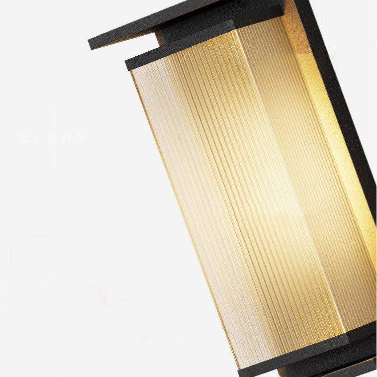 Moderne Minimalistisk Solvannrett Rektangulær Stripe Rustfritt Stål PC LED Utendørs Vegglampe For Hage | Skanto