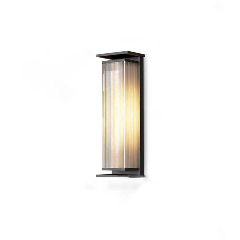 Moderne Minimalistisk Solvannrett Rektangulær Stripe Rustfritt Stål PC LED Utendørs Vegglampe For Hage | Skanto
