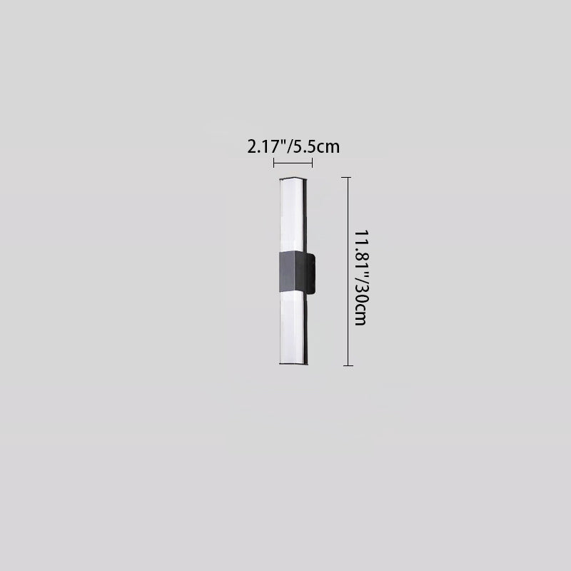 Moderne Minimalistisk Vanntett Rektangulær Lang Aluminium PC Utendørs Vegglampe For Hage | Skanto