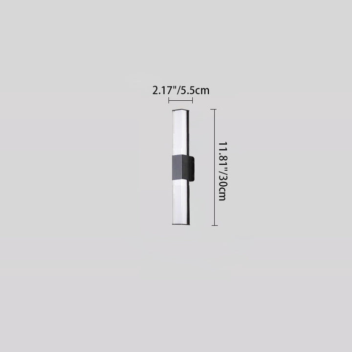Moderne Minimalistisk Vanntett Rektangulær Lang Aluminium PC Utendørs Vegglampe For Hage | Skanto