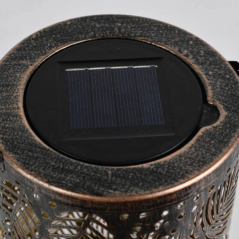 Tradisjonell Vintage Sol Vannavvisende Sylinder Skeleton Tre Jern LED Utendørs Lys For Hage | Skanto