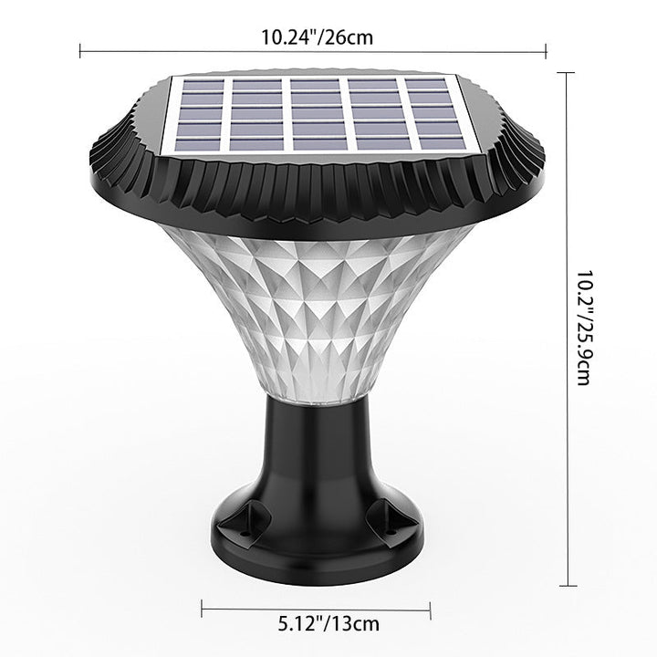 Moderne minimalistiske solvannavstøtende diamant rund ABS PC LED utendørs lys for uteplass | Skanto