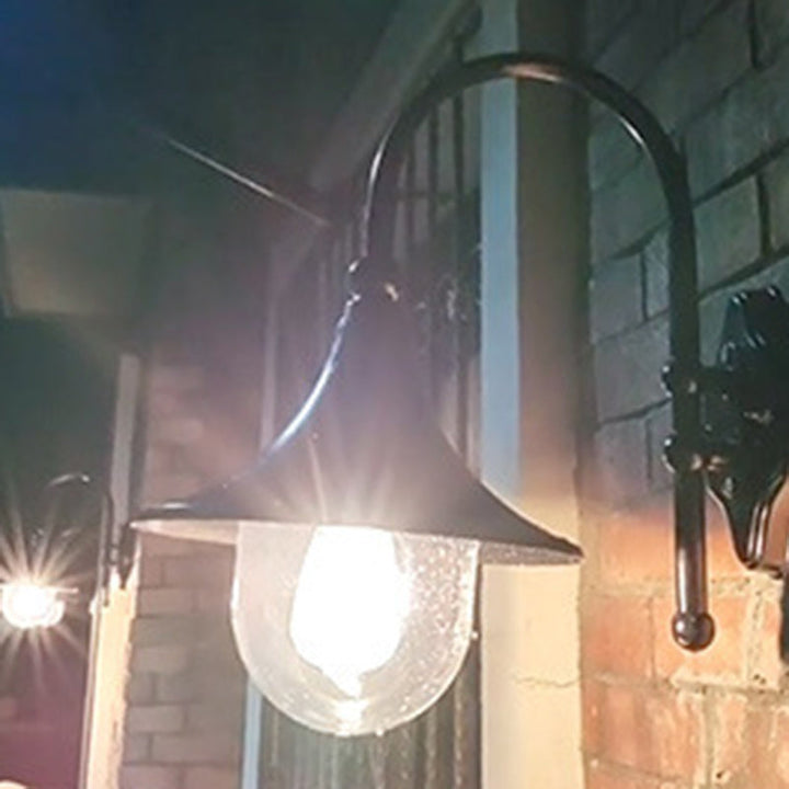 Moderne Enkelt Aluminium Trumpet Skjerm Glass 1-Lys Utendørs Vegglampe For Hage | Skanto