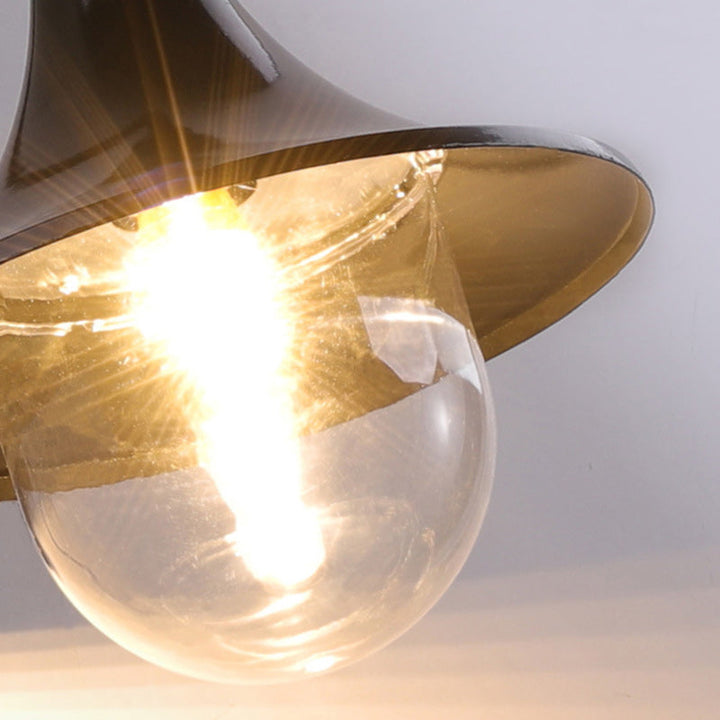 Moderne Enkelt Aluminium Trumpet Skjerm Glass 1-Lys Utendørs Vegglampe For Hage | Skanto