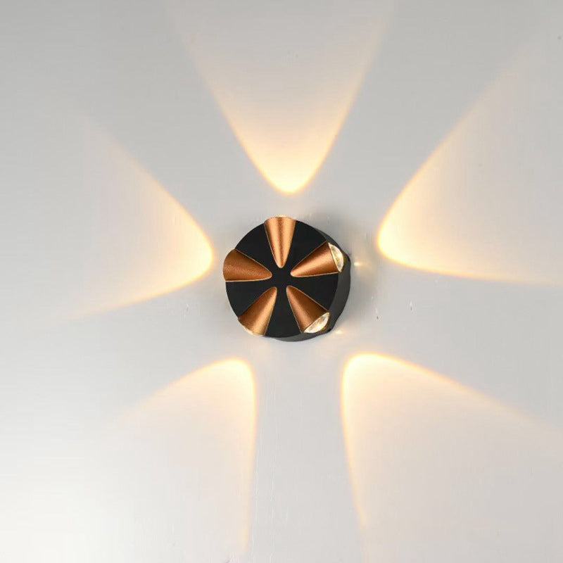 Moderne Enkelhet Rund Aluminium LED Utendørs Vegglampe For Utendørs Patio | Skanto