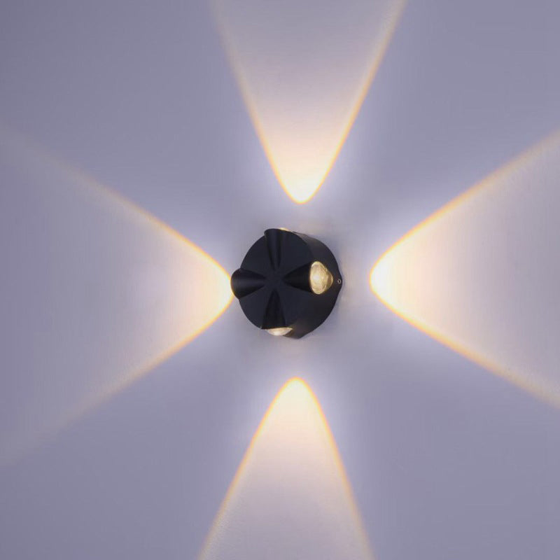 Moderne Enkelhet Rund Aluminium LED Utendørs Vegglampe For Utendørs Patio | Skanto