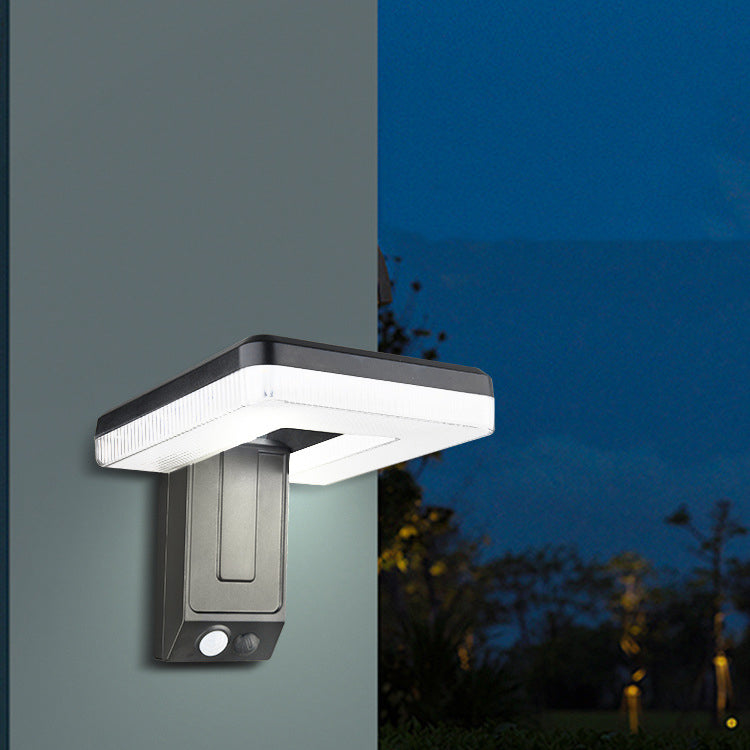 Moderne industrielle firkantet ABS solfylt vanntett LED utendørs vegglampe for hage | Skanto