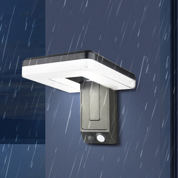 Moderne industrielle firkantet ABS solfylt vanntett LED utendørs vegglampe for hage | Skanto