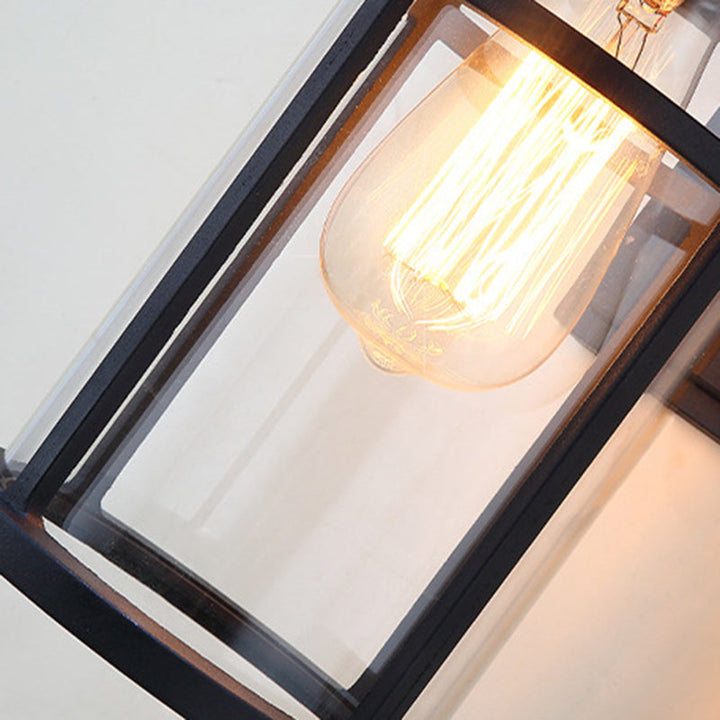 Moderne industriell sylinder aluminium glasskjerm 1-lys vanntett vegglampe for utendørs uteplass | Skanto