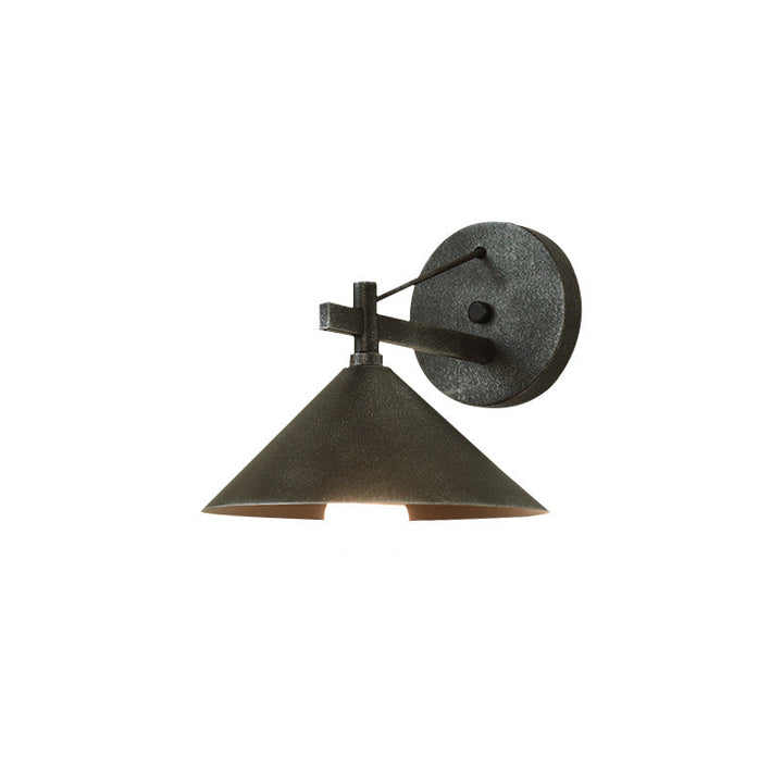 Moderne nordisk geometrisk kjegleformet vegglampe i jern med én lyskilde, vanntett, for utendørs bruk, for hagen