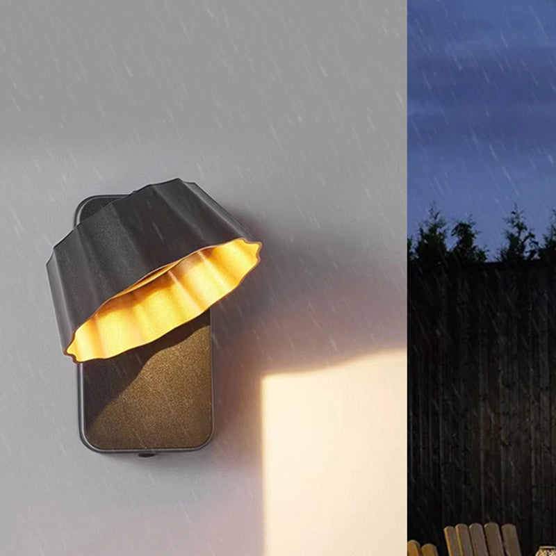 Samtidig Industriell Aluminium Folderet Rund Skjerm LED Utendørs Vanntett Vegglampe For Hage | Skanto