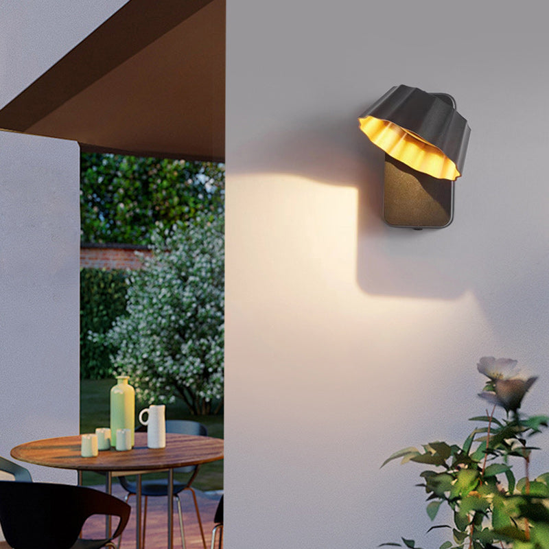 Samtidig Industriell Aluminium Folderet Rund Skjerm LED Utendørs Vanntett Vegglampe For Hage | Skanto
