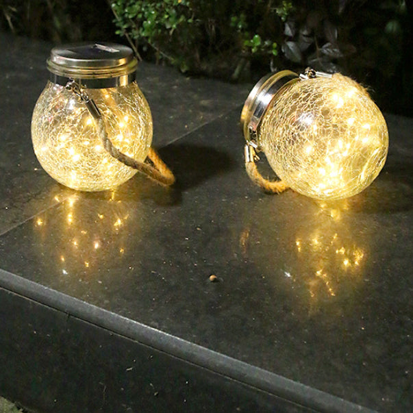 Moderne minimalistiske solvanntette runde flasker rund sprukket glass ABS rustfritt stål LED utendørs lys for hage | Skanto