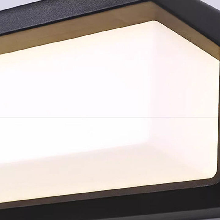 Moderne minimalistiske vanntette rektangulære ovale PC aluminium LED vegglampe til utendørsbruk | Skanto