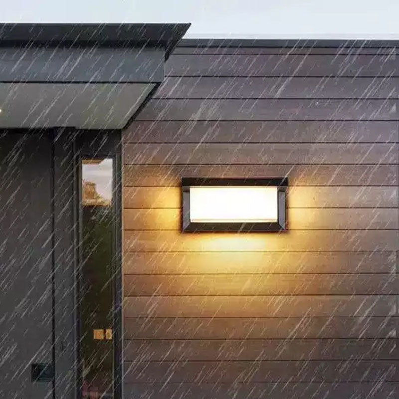 Vanntett rektangulær-oval LED-vegglampe laget av PC-aluminium for utendørs bruk