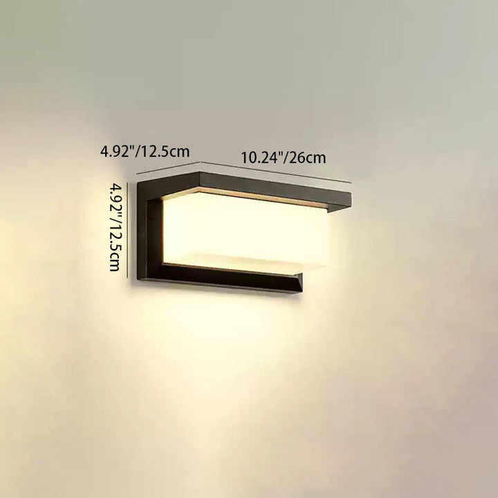Moderne minimalistiske vanntette rektangulære ovale PC aluminium LED vegglampe til utendørsbruk | Skanto