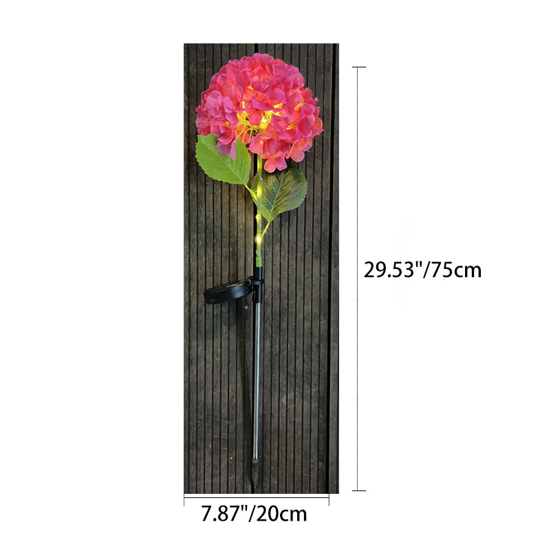 Samtidig Kreativ Sol Vanntett Hortensia Rund PVC Rustfritt Stål LED Utendørslys For Hage | Skanto