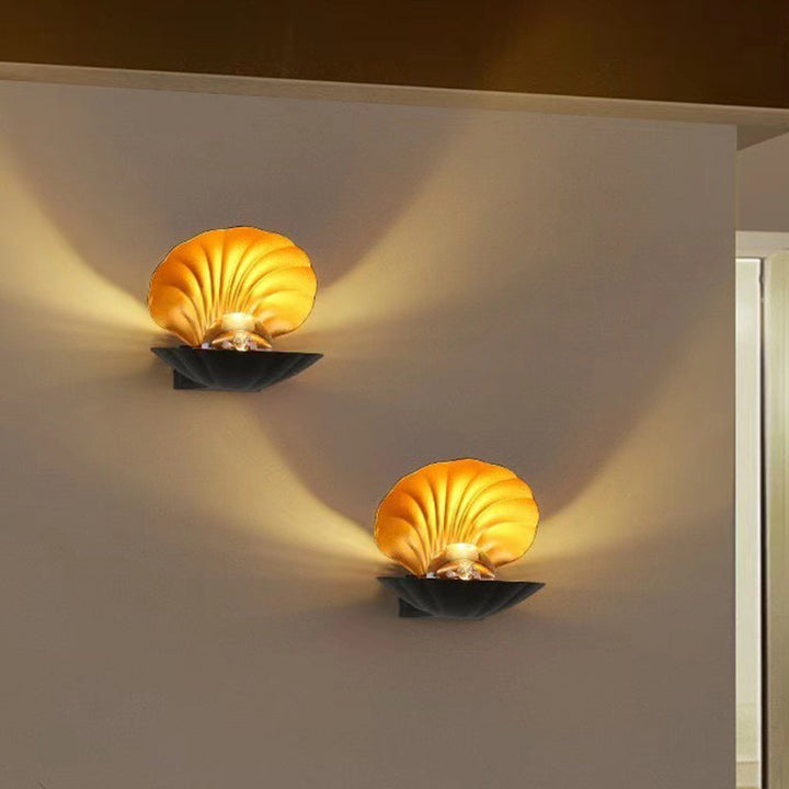 Moderne Kreativ Vanntett Skall Aluminium Akril LED Vegglampe For Utendørs Patio | Skanto