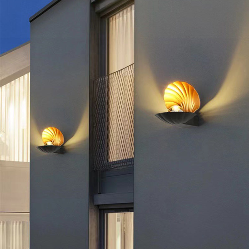 Moderne Kreativ Vanntett Skall Aluminium Akril LED Vegglampe For Utendørs Patio | Skanto