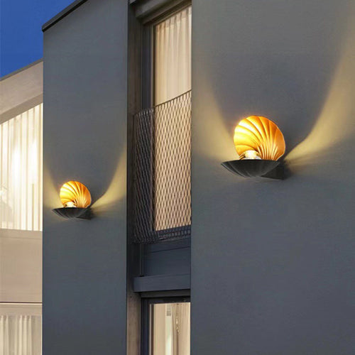 Moderne Kreativ Vanntett Skall Aluminium Akril LED Vegglampe For Utendørs Patio | Skanto