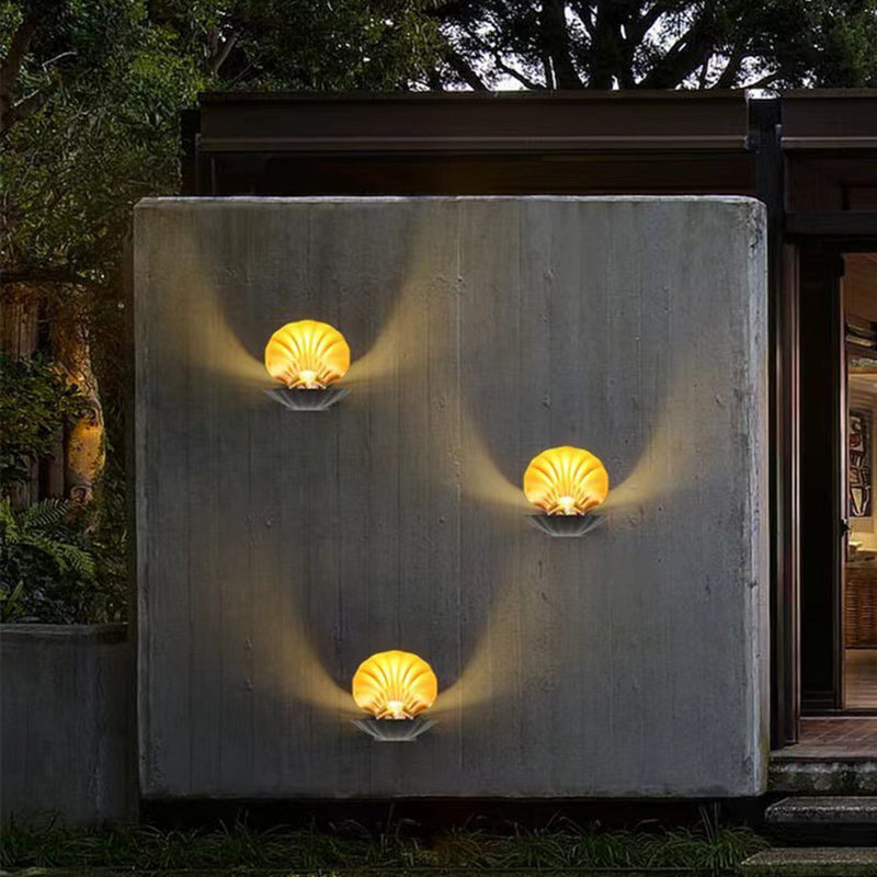 Moderne Kreativ Vanntett Skall Aluminium Akril LED Vegglampe For Utendørs Patio | Skanto