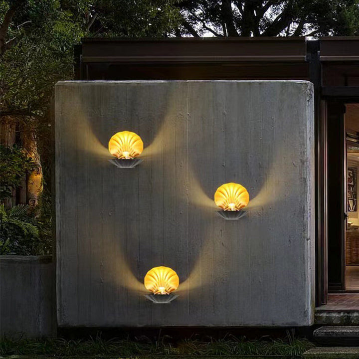 Moderne Kreativ Vanntett Skall Aluminium Akril LED Vegglampe For Utendørs Patio | Skanto