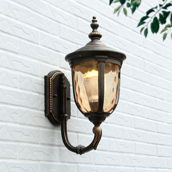 Samtidig Nordisk Krukke Aluminium Glass 1-Lykt Vegglampe For Utendørs Patio | Skanto