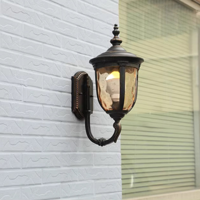 Samtidig Nordisk Krukke Aluminium Glass 1-Lykt Vegglampe For Utendørs Patio | Skanto