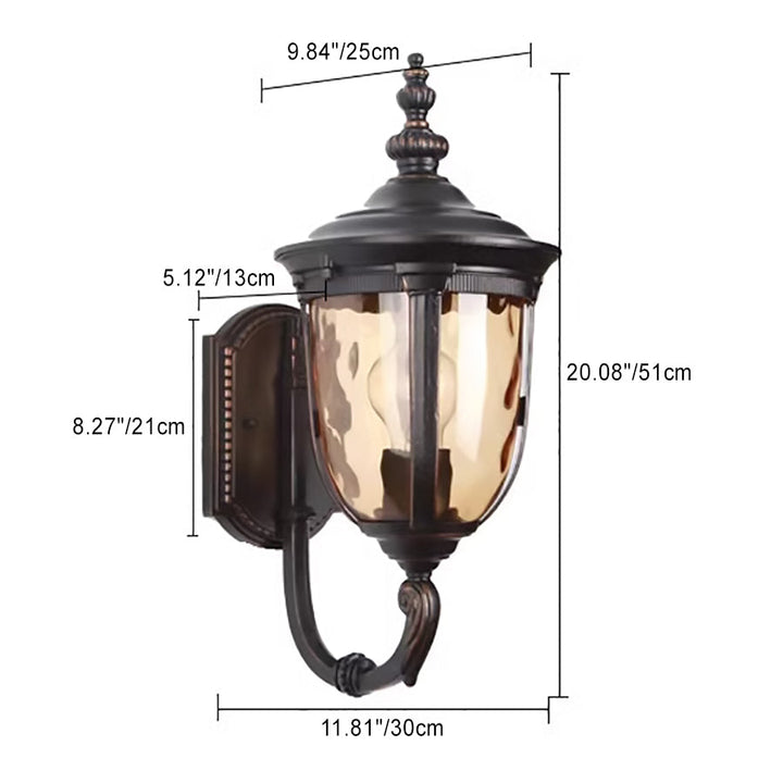 Samtidig Nordisk Krukke Aluminium Glass 1-Lykt Vegglampe For Utendørs Patio | Skanto