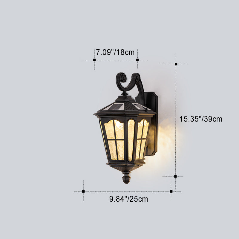 Vanntett vegglampe laget av aluminium og glass med terrasselys