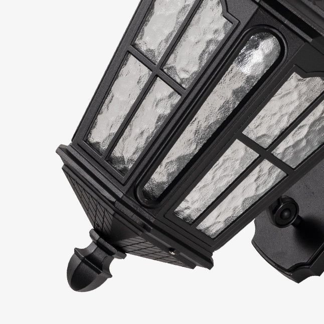 Tradisjonell europeisk lanterne vanntett aluminium glass 1-lys vegglampe for utendørs patio | Skanto