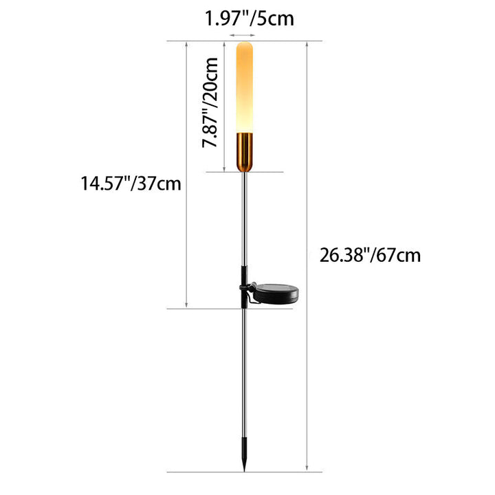 Moderne Art Deco Vanntett Solar Sylinder Akryl Aluminium Rustfritt Stål ABS LED Utendørs Lys Landskapsbelysning For Hage | Skanto